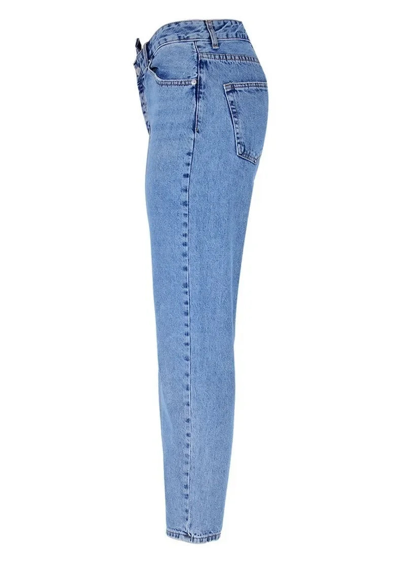 LIZAKOSHT -  New Autumn and Winter New High-waist Irregular Jeans Women Flared Large Size Casual Fashion Wide-leg Skinny Jeans for Women