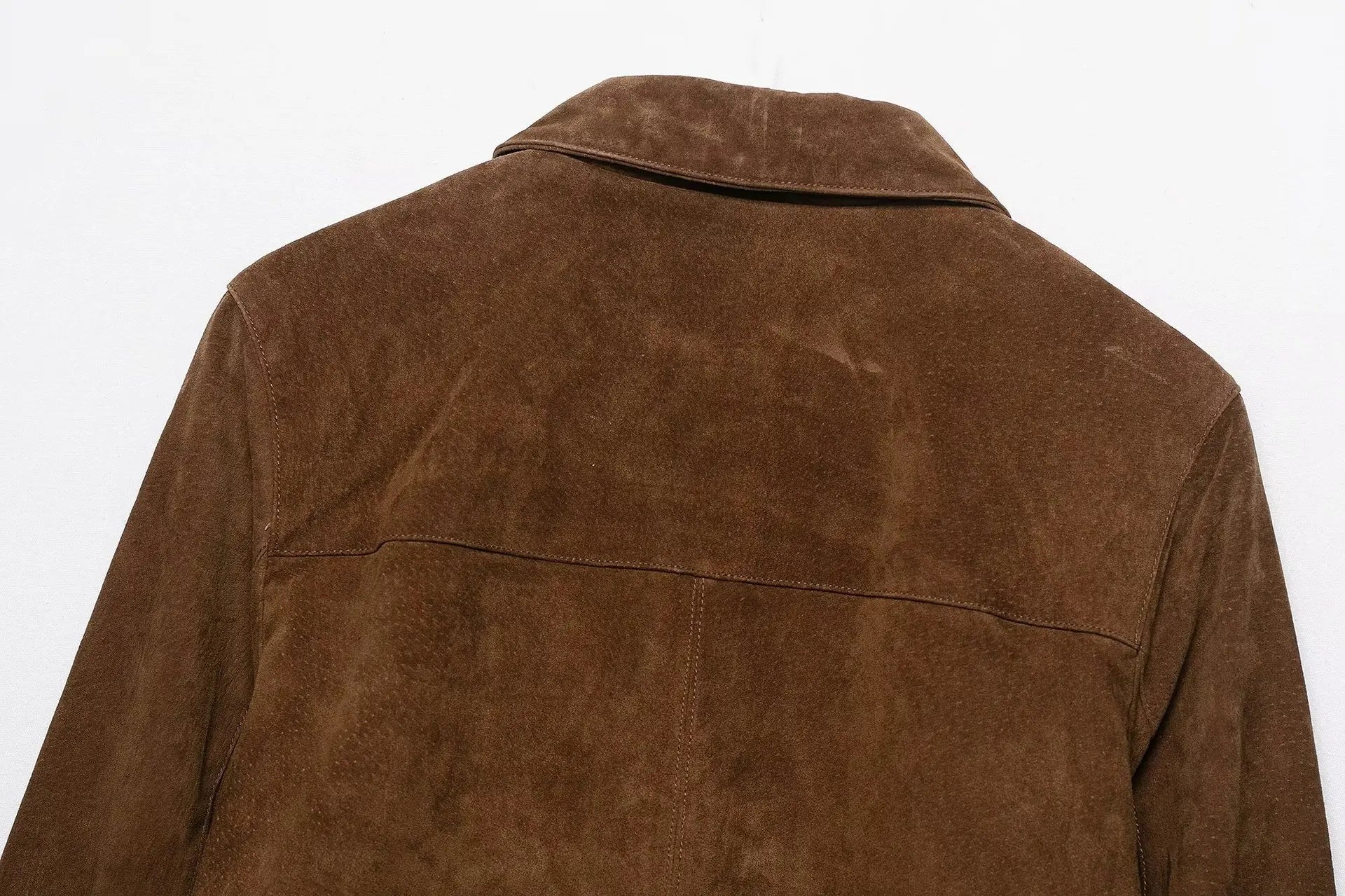 LIZAKOSHT  -  Fashion Suede Short Jackets Women Vintage Lapel Zippers Long Sleeve Pocket Jacket Coat 2025 New Autumn Winter Casual Streetwear