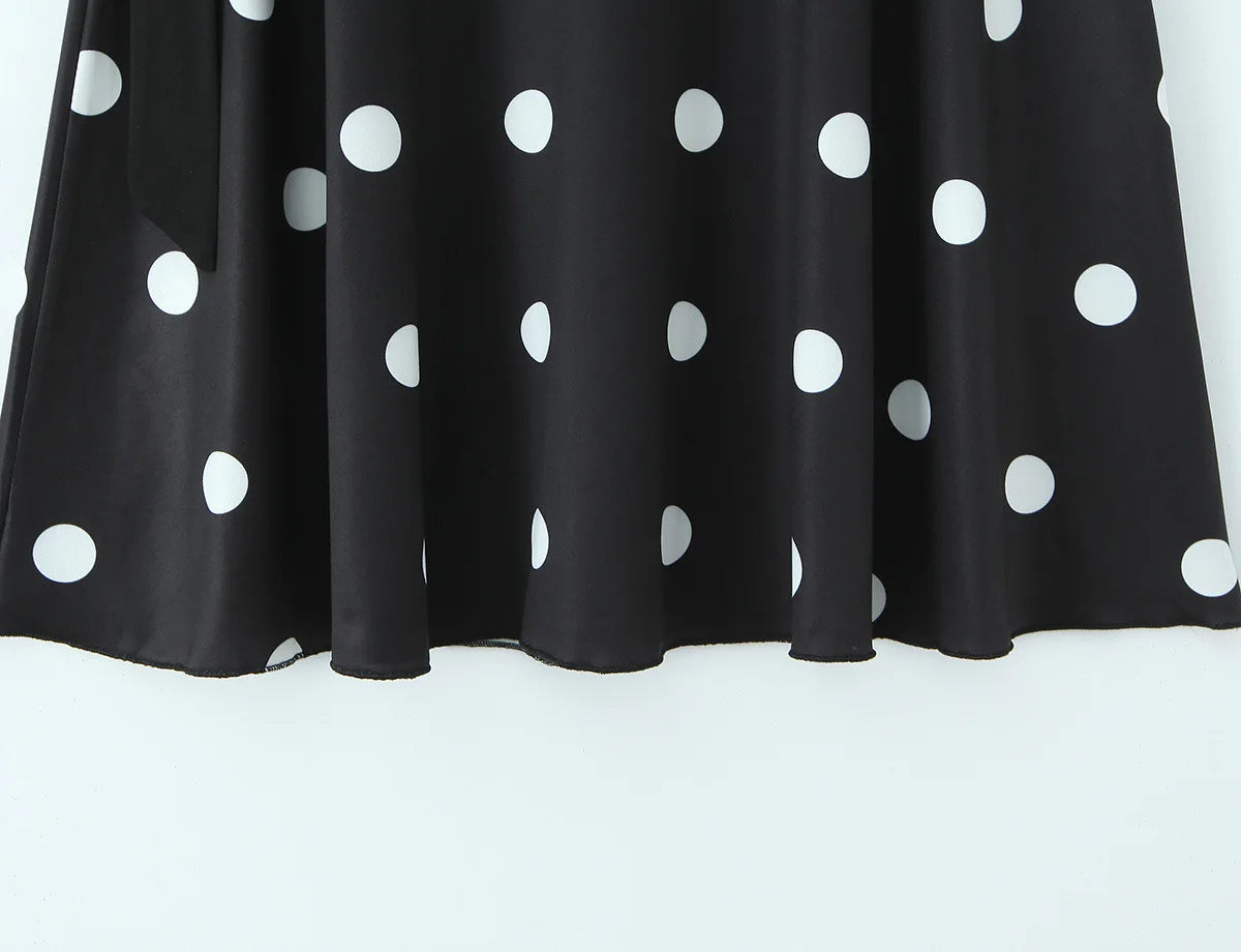 LIZAKOSHT  -  Halter Neck Camisole Polka Dot Skirt Set Women's Summer Sexy Fashionable Personality Neckband Backless Beach Vacation Black Set