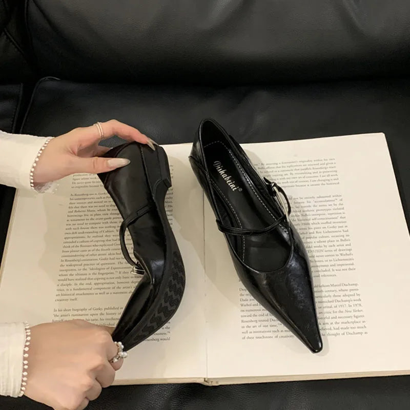 LIZAKOSHT  -  Women Flats Shoes Fashion Brand Buckle Strap Ballet Flats Ladies Shoes Spring Footwear Casual Flat Heels Mary Jane Female Mujer