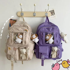 LIZAKOSHT  -  Student Kawaii Backpack Large Girl Teens Cute College School Bag Women LOT