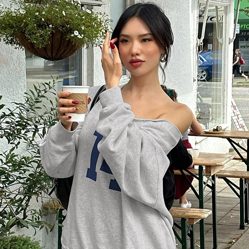LIZAKOSHT  -  Y2K Graphic Tops Streetswear Women Fall Winter Clothes Sexy T Shirts Casual Blouses Fashion Sweatshirts Pullover Long Tops