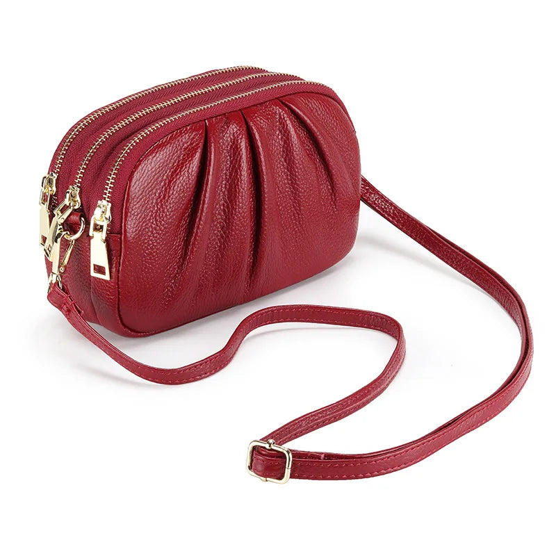 LIZAKOSHT  -  New Women Genuine Leather Handbags Multifunctional Large Capacity Shoulder Bags Portable Cowhide Crossbody Bags Women Luxury Bag