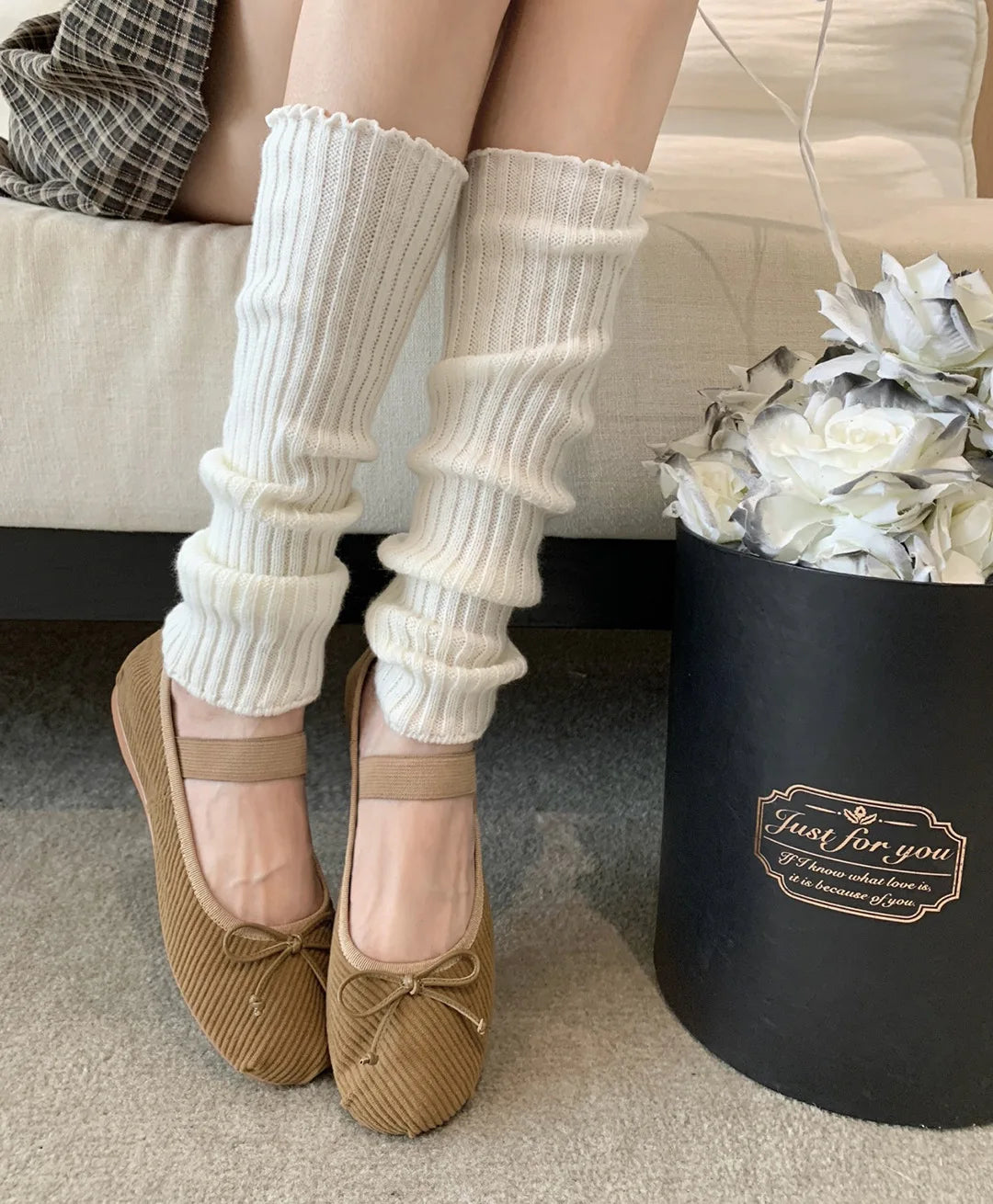 LIZAKOSHT -  women's bowtie corduroy ballet flats round-toe elastic strap mary janes woman new designer zapatos de mujer velvet moccasins