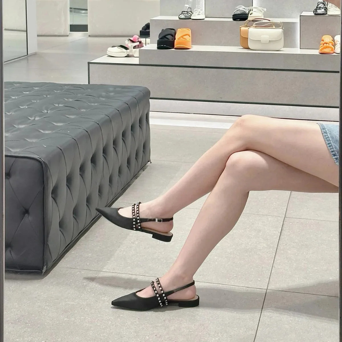 LIZAKOSHT  -  black pink silk slingback sandals women designer pointed toe crystal band summer shoes woman back strap sandalias mujer size 43