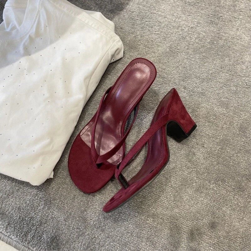 LIZAKOSHT  -  Designer Summer Women Clip Toe Slippers Fashion High Heels Stripper Party Pumps Mules Slide Shoes