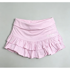 LIZAKOSHT  -  European and American style sexy low waist small letter embroidered ruffle edge skirt, sweet and spicy girl sports cake skirt