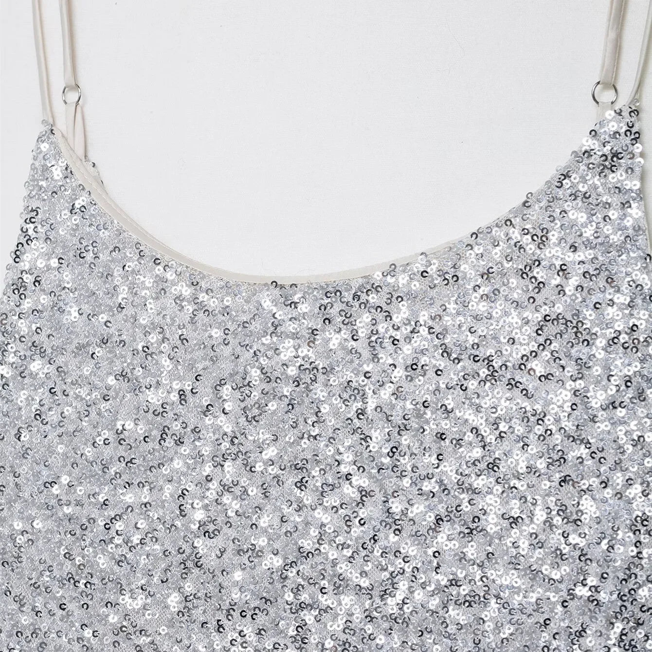 LIZAKOSHT  -  Autumn Sequin Fashion Long Dress For Women Patchwork Backless Spaghetti Slim High Waist Party Dress Female Shiny Dress