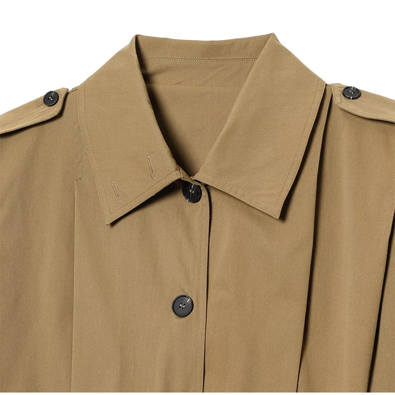 LIZAKOSHT  -  Lapel Single Breasted Loose Windbreaker Women Solid Oversized Jackets 2025 New Fashion Casual Autumn Chic High Street Outerwear