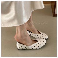LIZAKOSHT  -  New Spring Flats Shoes Women Fashion Round Toe Polka Dot Slip On Mary Jane Flat Ballet Shoes Soft Ballerina Casual Loafers