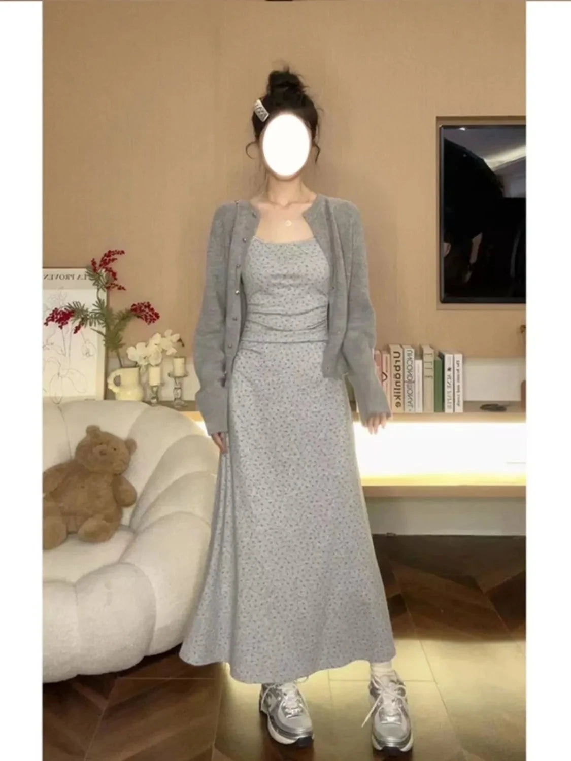 LIZAKOSHT  -  French Gentle Floral Camisole Dress For Women In The Spring Of 2024 Beautiful And Slimming With A Cinched Waist Elegant Camiso