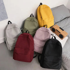 LIZAKOSHT  -  Solid Color Women Backpack Japanese School Bags For Teenager Girls Bookbag Simple Nylon Travel Backbag Ladies Student Bags
