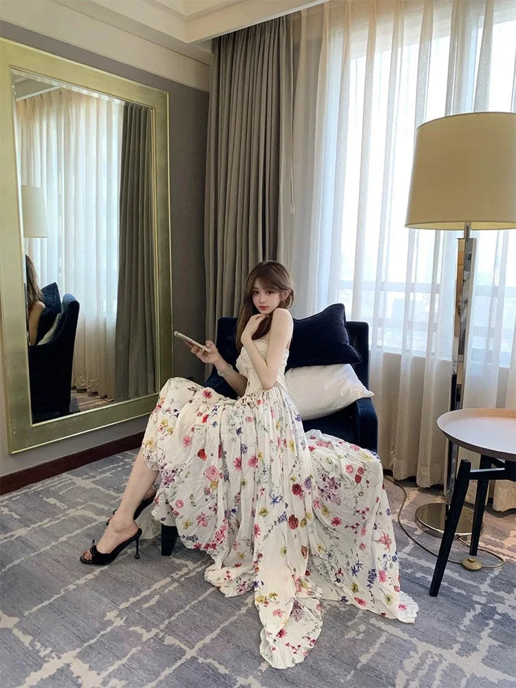 LIZAKOSHT  -  Water Diamond One Line Sandals for Women's Summer New High Heels Slim Heel Round Head Bow Slippers