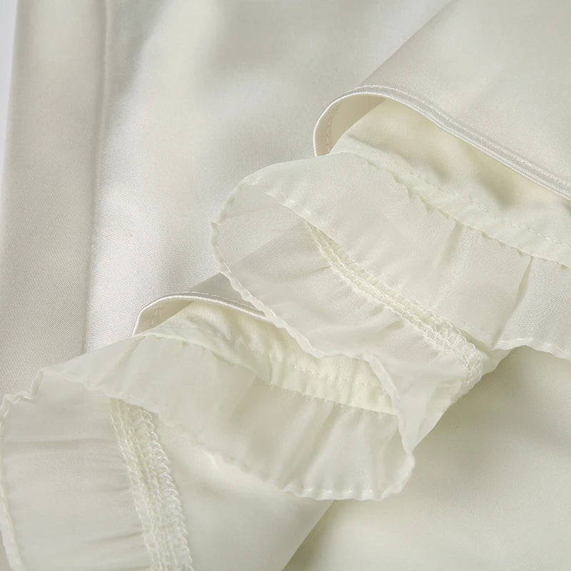 LIZAKOSHT  -  Women Elegant Lace Ruffles Trim Square Collar Sundress White Sleeveless A-line Short Dress Summer High Street Outfits