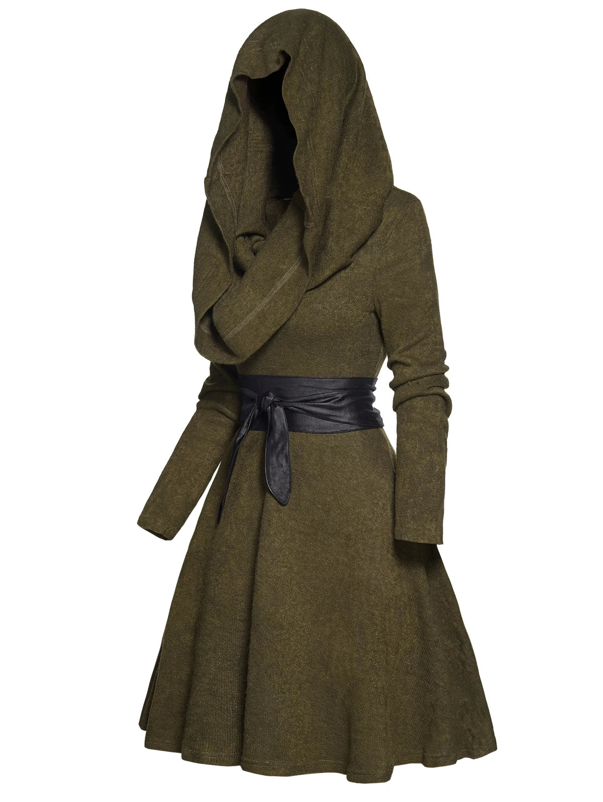 LIZAKOSHT  -  Multi-way Long Sleeve Knit Robe For Female Mini Contrast Knitted Dress With Belt Spring Winter New Fashion