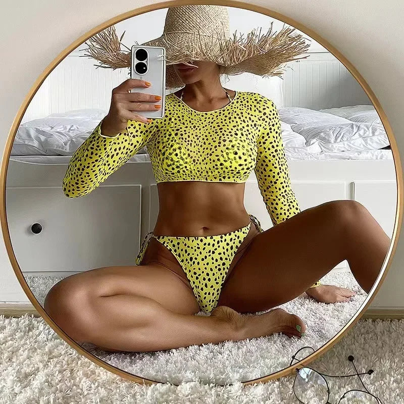 LIZAKOSHT  -  Long Sleeve Bikini Women Swimwear Threepieces Bikini set Bather Bathing SwimSuit
