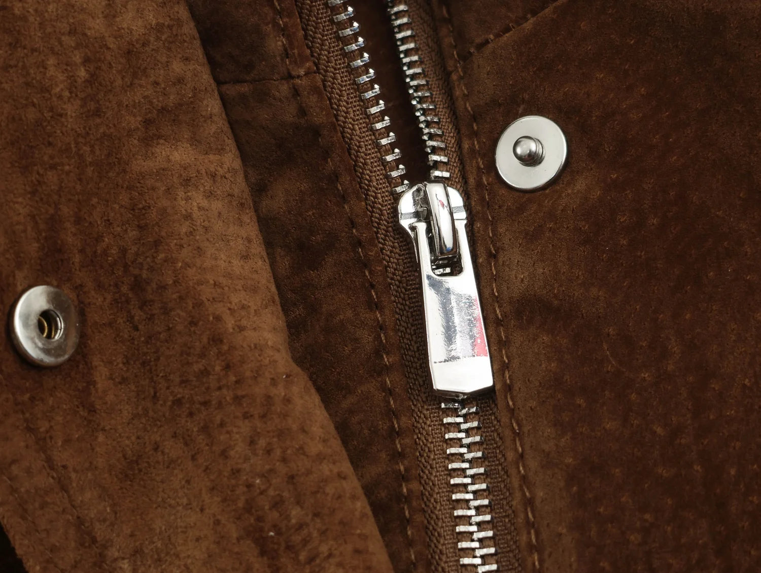 LIZAKOSHT  -  Brown Faux Suede Women Short Coat Stand Collar Zip Front Long Sleeve Waist Belt Buckle Loose Fit Vintage Retro Street Outerwear
