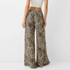 LIZAKOSHT  -  Leopard Pants y2k Clothes Women Sexy Drawstring Elastic Waist Wide Leg Loose Trousers Chic Fashion Clothes Streetwear
