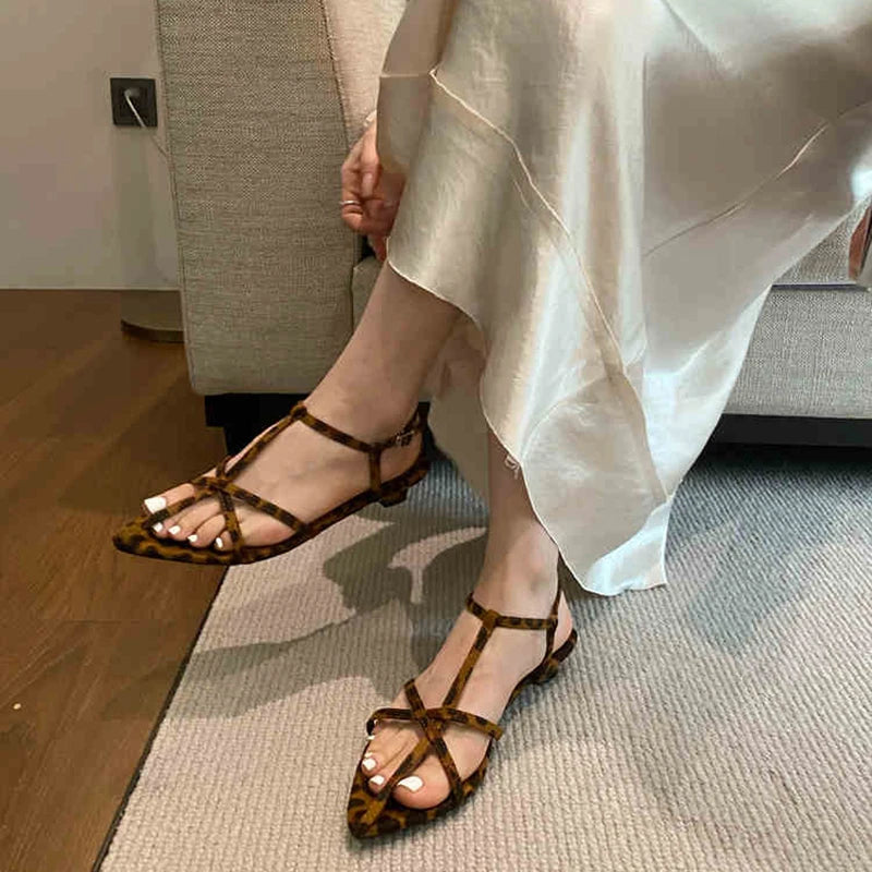 LIZAKOSHT  -  New Summer Fashion Women Narrow Band Sandals Ladies Casual Beach Party Dress Gladiator Sandalias