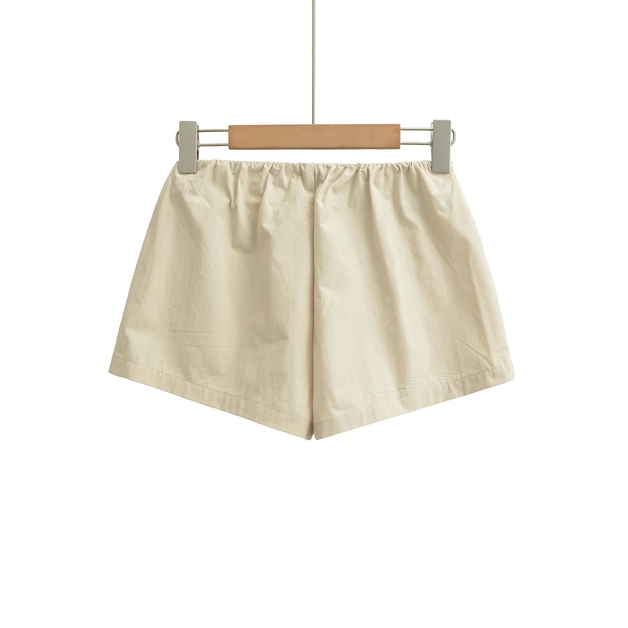 LIZAKOSHT  -  3 colors Summer Sports Cotton Causal Shorts Women Elastic Waist Loose Wide Leg Straight Short Pants Trousers Armygreen Khaki