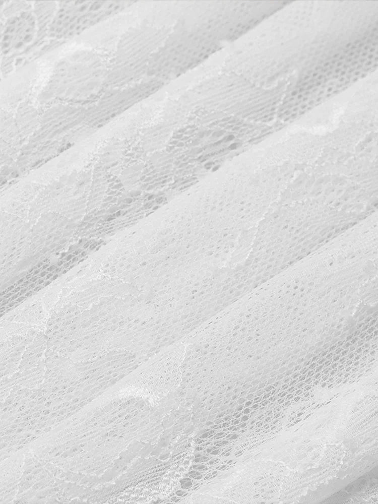 LIZAKOSHT  -  Perspective Lace Cover Up Dress Hollow Out Mesh Sexy Halter Loose See Through Women Suspender Long Dresses Spring Summer New