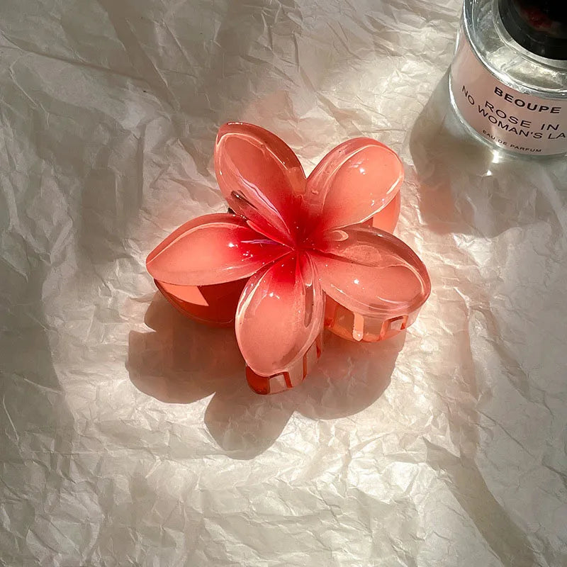 LIZAKOSHT  -  Fashion Gradient Egg Flower Hair Claws Clip Women Girls Sweet Acrylic Hairpins Summer Beach Hawaiian Headwear Hair Accessories