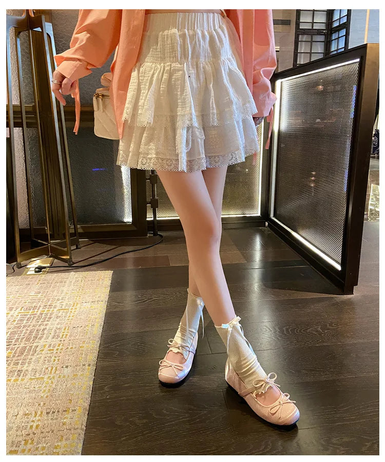 LIZAKOSHT  -  sweet pink silk height increasing flats women round toe bowtie lolita shoes ankle strap elevator mary janes shoes woman