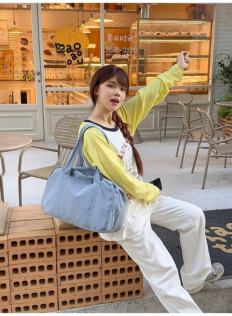 LIZAKOSHT  -  New Cute Shoulder Bag for Girls Simple Design Student Handle Bag  Bag for Textured Casual and Simple DesignTravel Daily Commute