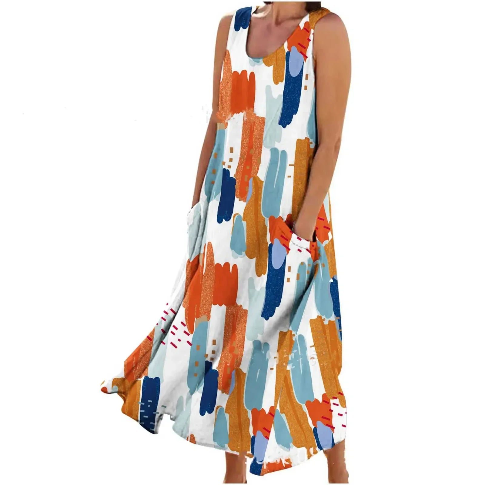 LIZAKOSHT  -  Women Clothing Streetwear Vestido De Festa Vintage Summer Dress for Women Long Dress Loose Fashion Clothes Casual Elegant