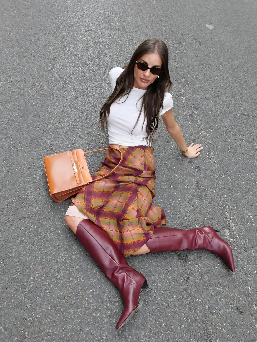 LIZAKOSHT  -  Retro Plaid Pattern Pleated Skirt Women Elegant HighWaist Patchwork Ruffle Slim Midi Skirts Lady Holiday Street Wear New