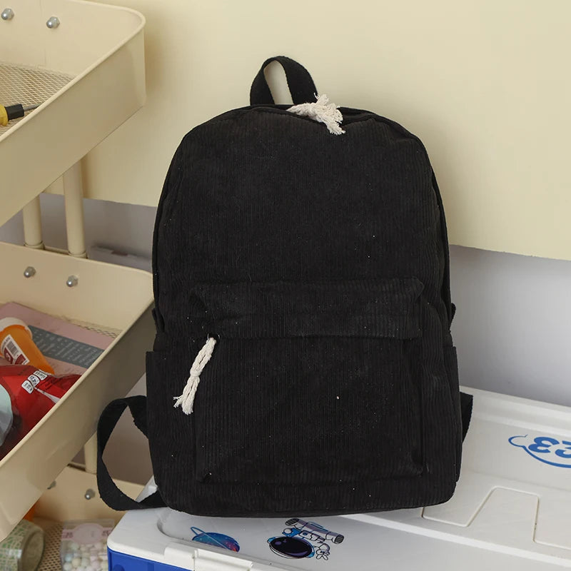 LIZAKOSHT  -  Corduroy Backpack School For Teens Large Book Bag Lightweight Laptop Bag For Girls Women Casual College Work