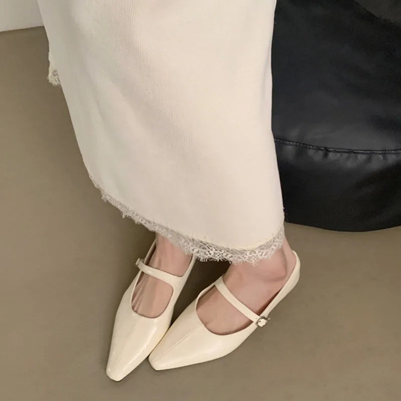 LIZAKOSHT  -  Spring New Brand Women Flat Shoes Fashion Round Toe Sahllow Elegant Baot Shoes Soft Flat Heel Mary Jane Shoes New Woman