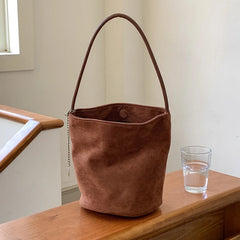 LIZAKOSHT  -  Vintage Tassel ladies bucket shoulder bags small Matte PU Leather lady handbag winter new Faux suede female totes bolsos