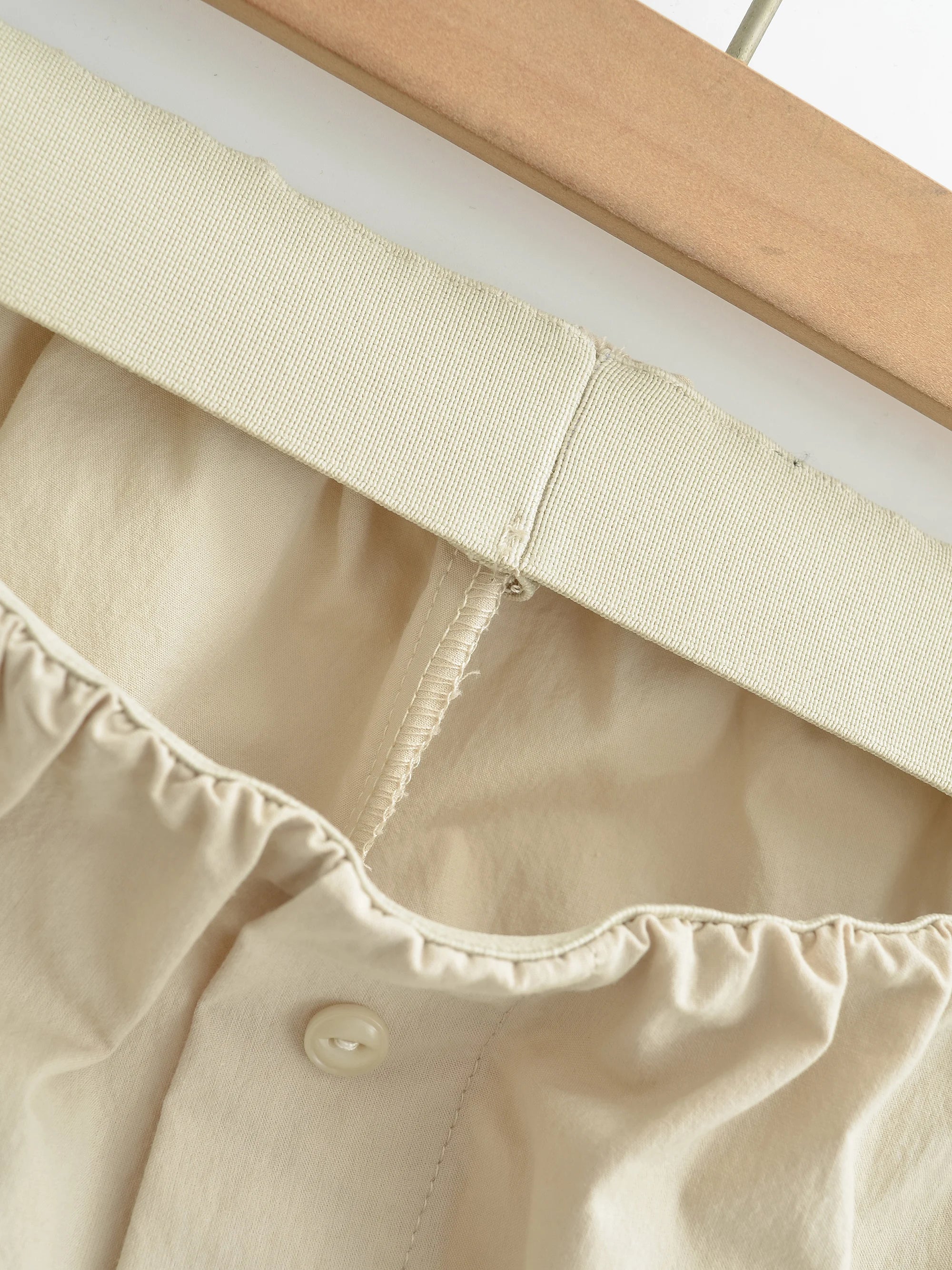 LIZAKOSHT  -  3 colors Summer Sports Cotton Causal Shorts Women Elastic Waist Loose Wide Leg Straight Short Pants Trousers Armygreen Khaki