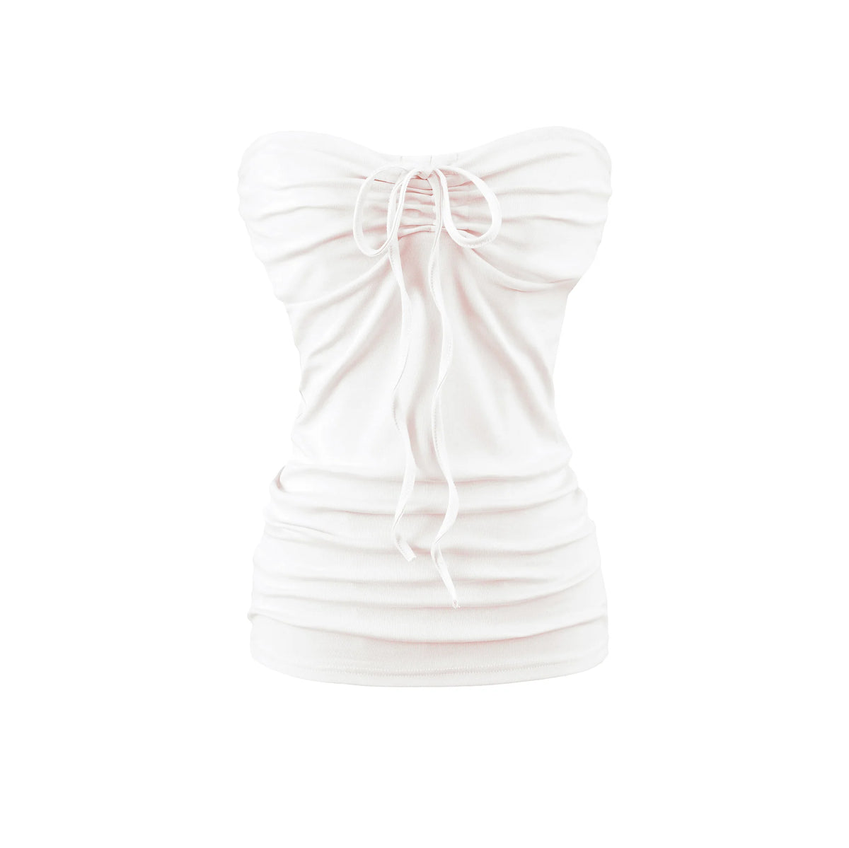 LIZAKOSHT  -  6 colors Summer Sexy Bow Lacing up Drawstring Collar Strapless Camis Women Elastic Back Tank Top Camisoles Skinny Vest Tee Gray