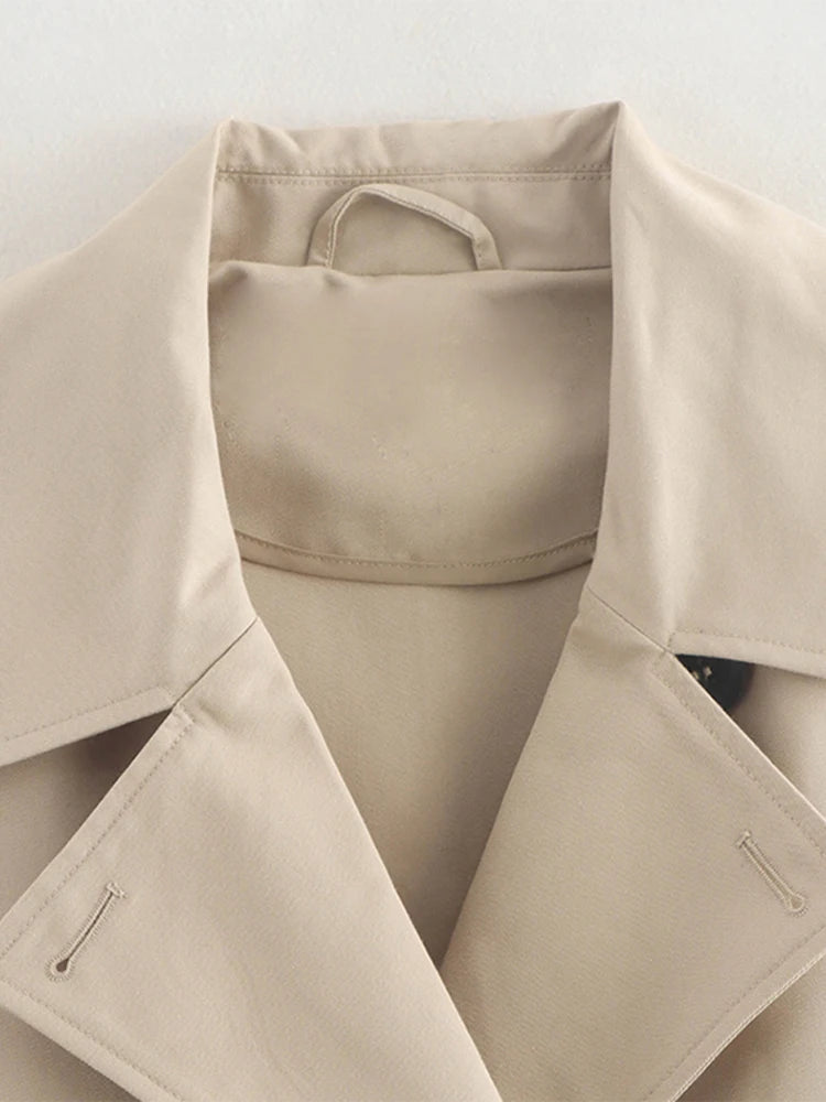 LIZAKOSHT  -  Lapel Loose Solid Women Jacket Full Sleeve Double Breasted Lady Coat Autumn Winter Casual Pocket All Match Female Outwear