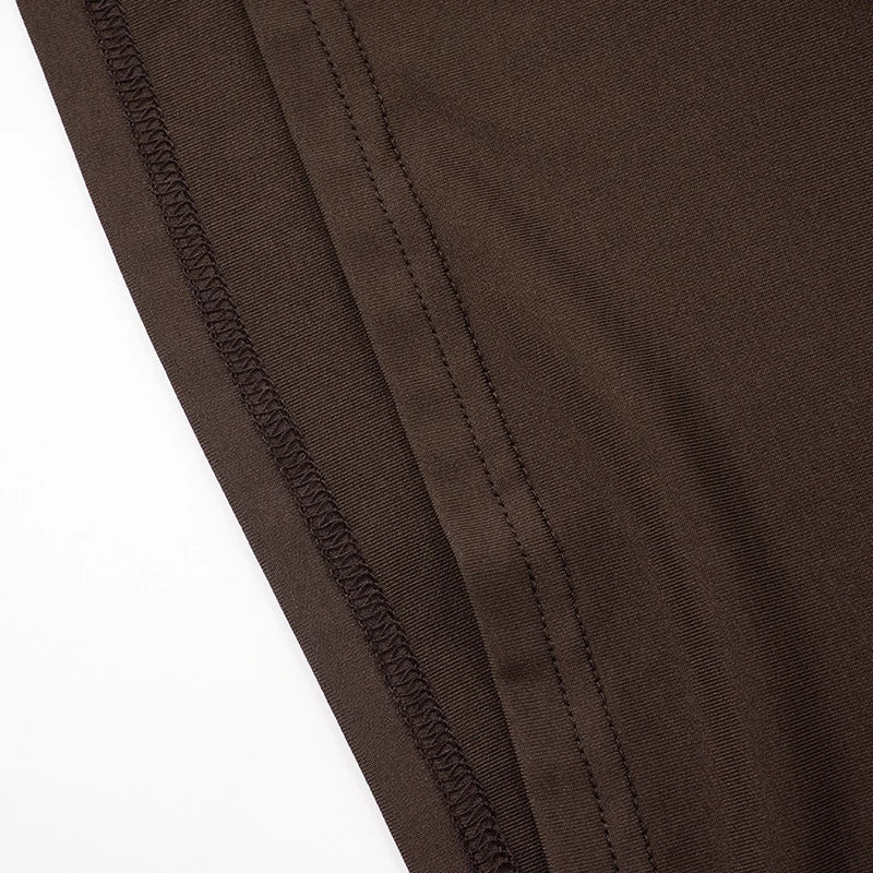 LIZAKOSHT  -  High Collar Hollow Out Solid Color Long-sleeved Bodycon Slim Dresses Sexy Split Skinny Elegant Club Maxi Vestidos