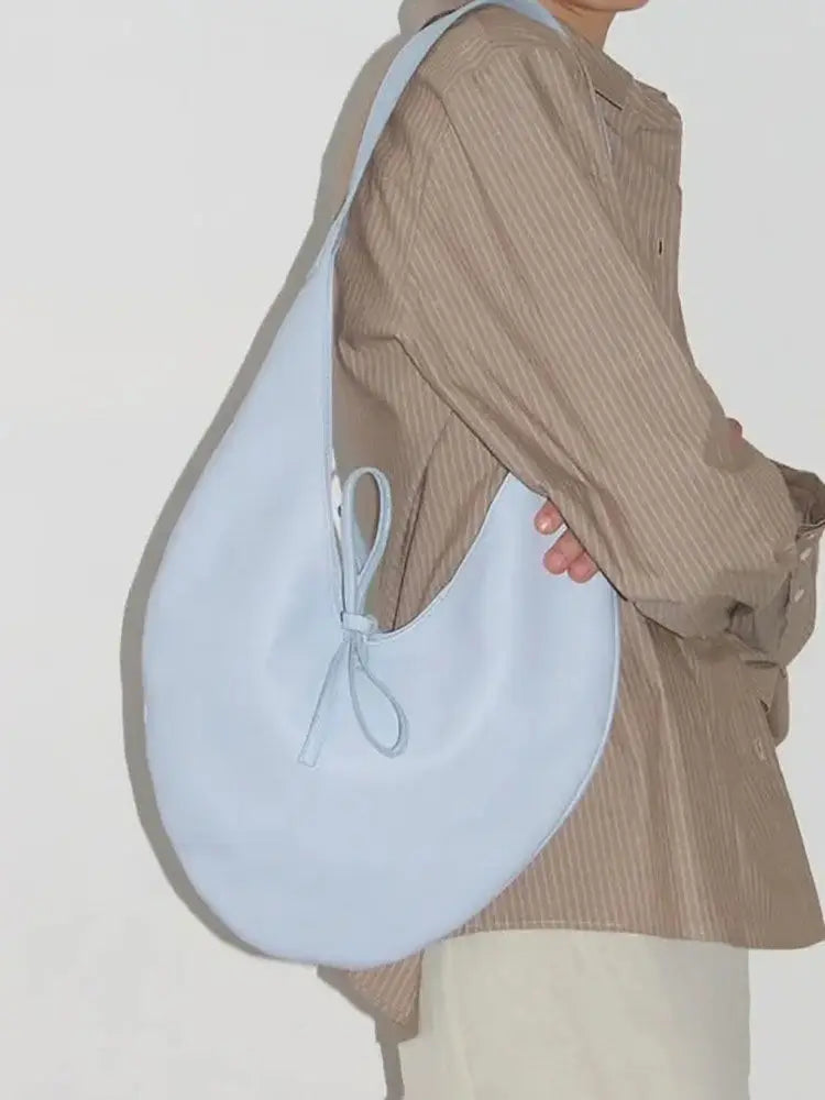 LIZAKOSHT  -  New Bow Pu Leather Designer Large Capacity Handbag Tote Bags Women Commute Shoulder Bag