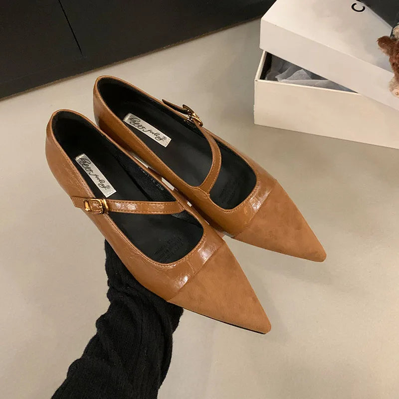 LIZAKOSHT  -  Spring New Brand Women Flats Fashion Pointed Toe Slip On Ladies Casual Laofer Shoes Flat Heel Dress Flat Shoes Mujer New