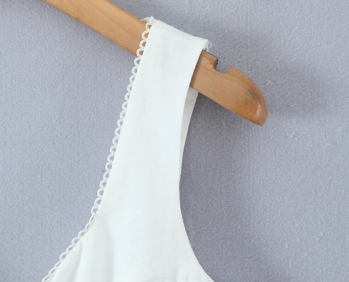 LIZAKOSHT  -  Sexy White V neck Low Ruched Bra Chest Tank Tops Women Tie Bow Sashes Zipper Back Crop Tank Girl Tee