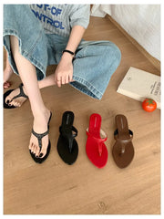 LIZAKOSHT  -  Fashion Clip Toe Toe Flip Flops Flat Wedge Heel Slippers Women Casual Narrow Band Slides Brand Sandal Beach Flip Flops Sandalias