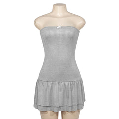 LIZAKOSHT  -  Spring New Pure Desire Style strapless Dress Cut off Men's Cake Dress Sexy