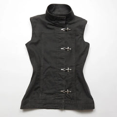 LIZAKOSHT  -  Fashion y2k Millennium Harajuku American Retro Design lobster buckle waistcoat solid color Slim top for Women New style emo