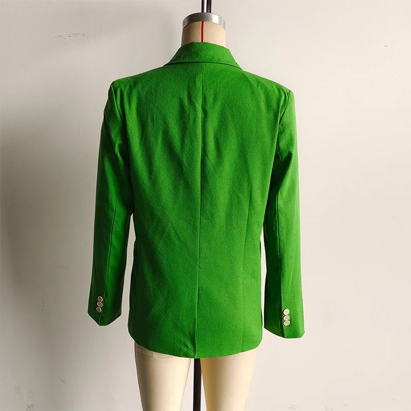 LIZAKOSHT  -  2025Solid Color Casual Two-piece Ladies Matching Suit Long Sleeve Suit Jacket Shorts Office Ladies Elegant Business Suit