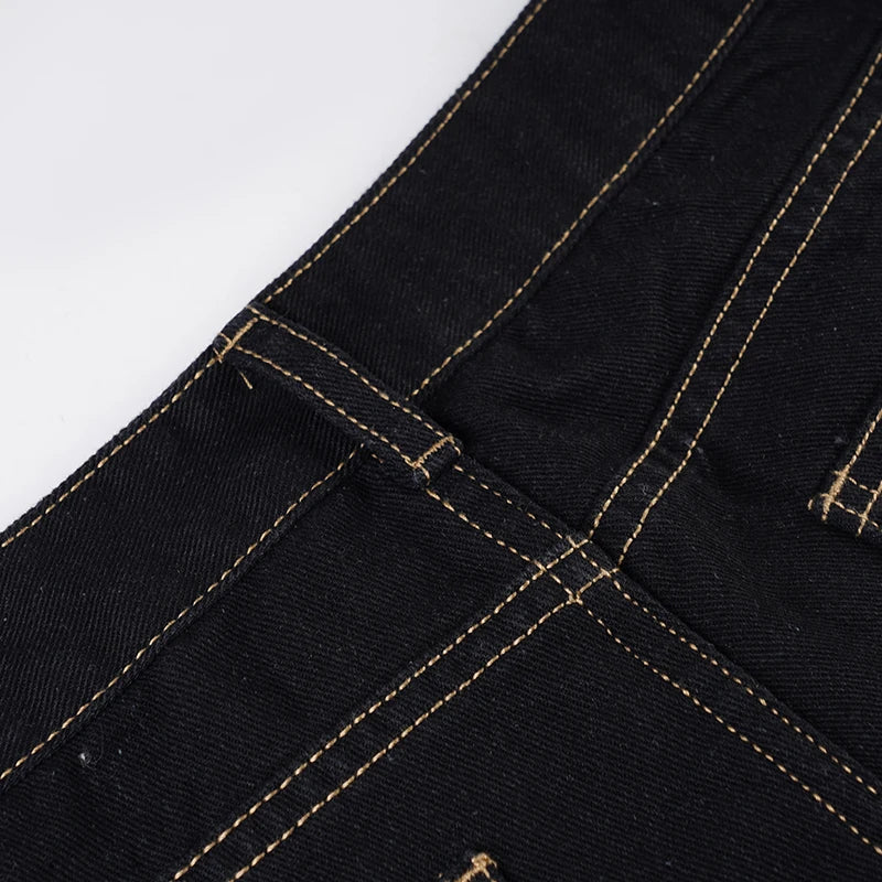 LIZAKOSHT  -  Retro Black Loose Wide Leg Denim Jeans Women's All-Match Low Waist Trousers Y2K Streetwear Denim Trousers Casual Outfit