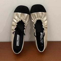 LIZAKOSHT  -  Fashion Ballet Flats Women Round Toe Pleated Satin Casual Shoes Female Shallow Comfort Sweet Design Brand Mary Jane Shoes Women