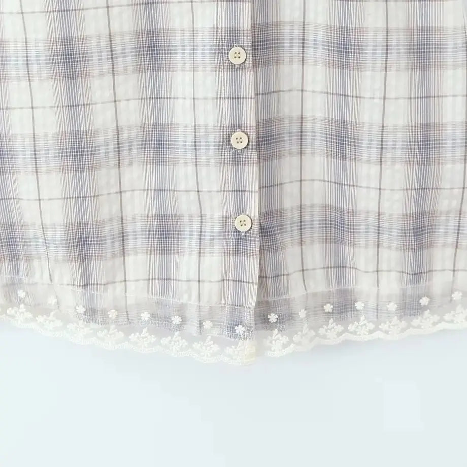LIZAKOSHT  -  Sexy Front Open Buttons Plaid Spliced Lace Tie Bow Halter V Collar Mini Dress Women No Back Backless A-line Short Dresses Robe