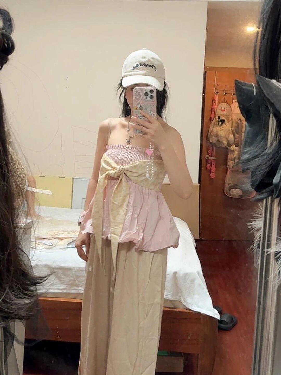 LIZAKOSHT  -  Sweet Korean Style  Knot Tube Top Vest Women's Summer New Pink Waist-Cinching Strapless Shirt Young Women's Fashion