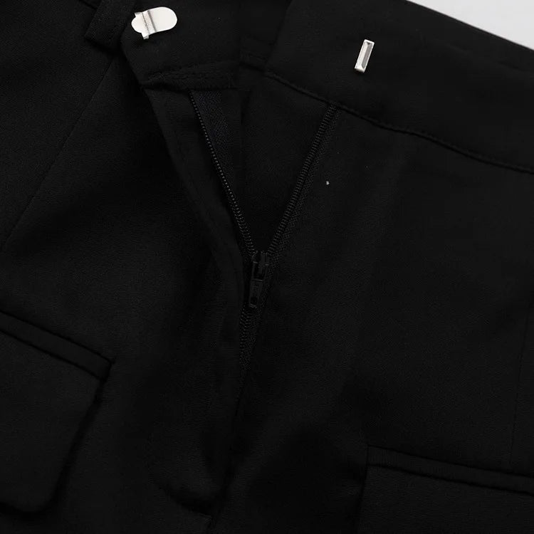 LIZAKOSHT  -  2026 Fashion Black Pockets Women's Skirt Elegant High Waisted Straight Skirts Casual Solid Ankle-Length Skirts Female Clothing