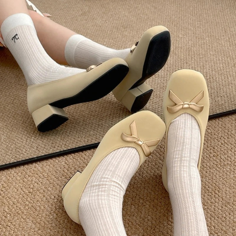 LIZAKOSHT  -    Vintage Thick Heel Women Mary Jane Shoes Comfort Slip on Walking Shoes New Spring Autumn Concise Zapatos De Mujer